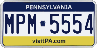 PA license plate MPM5554