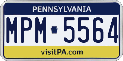 PA license plate MPM5564