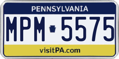 PA license plate MPM5575