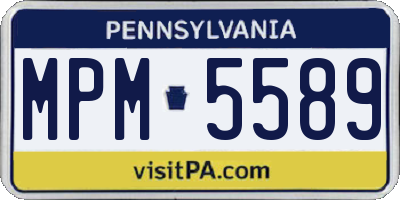 PA license plate MPM5589