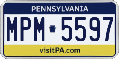 PA license plate MPM5597