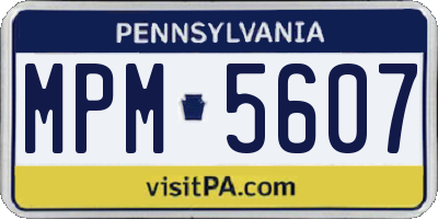 PA license plate MPM5607
