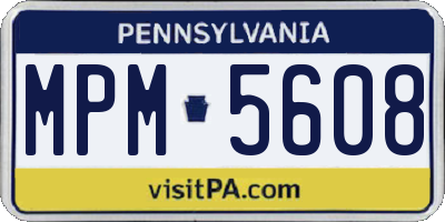 PA license plate MPM5608