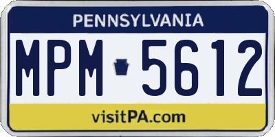 PA license plate MPM5612