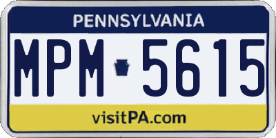 PA license plate MPM5615