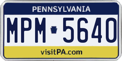 PA license plate MPM5640