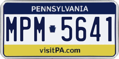 PA license plate MPM5641