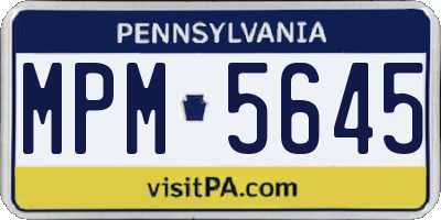 PA license plate MPM5645