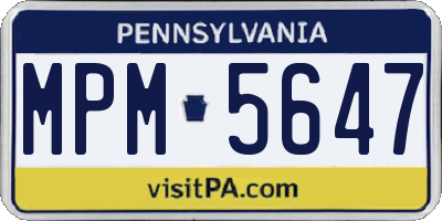 PA license plate MPM5647