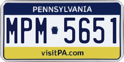 PA license plate MPM5651