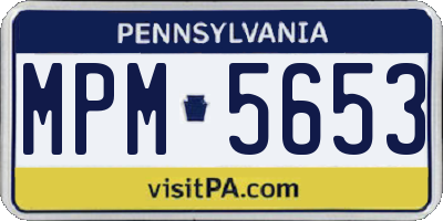 PA license plate MPM5653