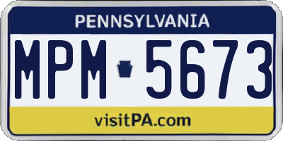 PA license plate MPM5673