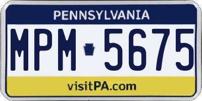 PA license plate MPM5675