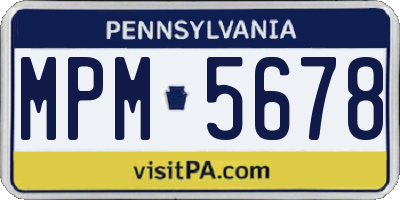 PA license plate MPM5678