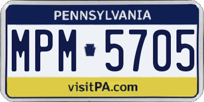PA license plate MPM5705