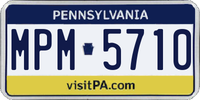 PA license plate MPM5710