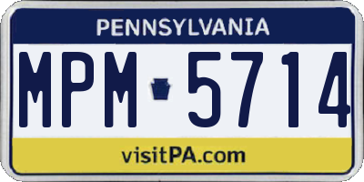 PA license plate MPM5714
