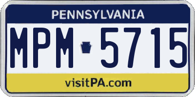 PA license plate MPM5715