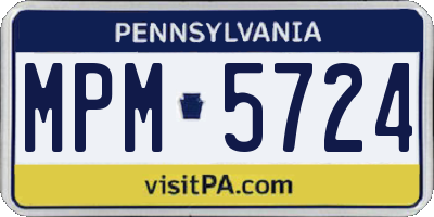 PA license plate MPM5724