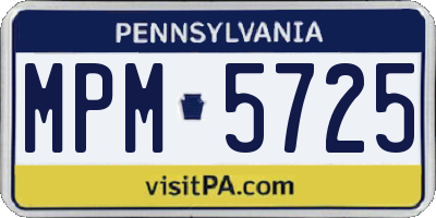 PA license plate MPM5725