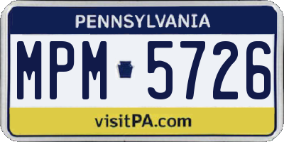 PA license plate MPM5726