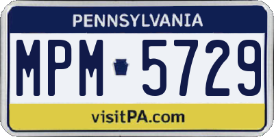 PA license plate MPM5729