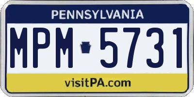 PA license plate MPM5731