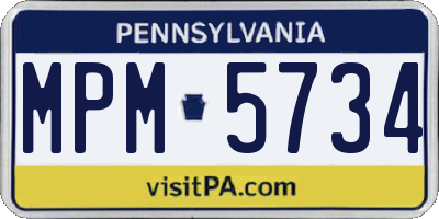 PA license plate MPM5734