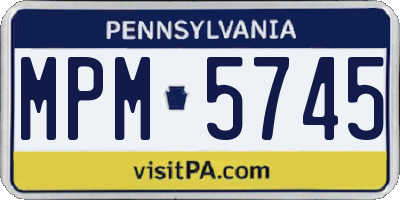PA license plate MPM5745