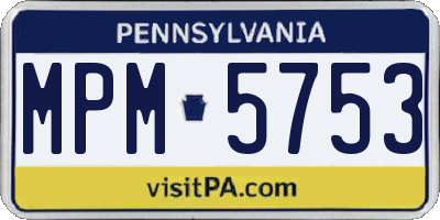 PA license plate MPM5753