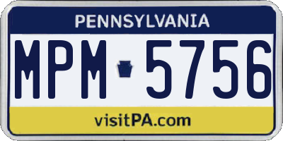 PA license plate MPM5756