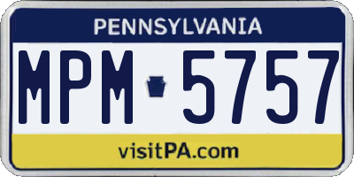 PA license plate MPM5757