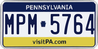 PA license plate MPM5764