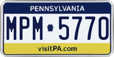 PA license plate MPM5770