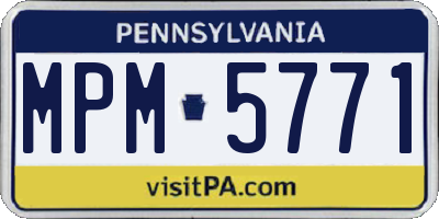 PA license plate MPM5771