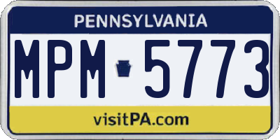 PA license plate MPM5773