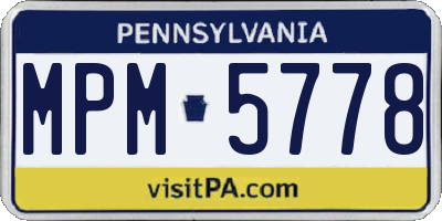 PA license plate MPM5778