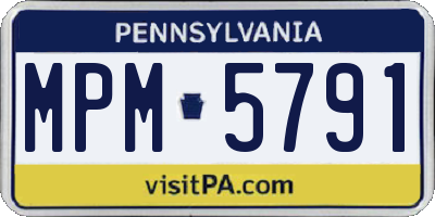 PA license plate MPM5791