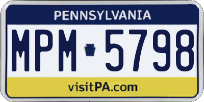 PA license plate MPM5798