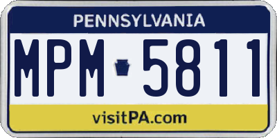 PA license plate MPM5811