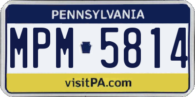 PA license plate MPM5814