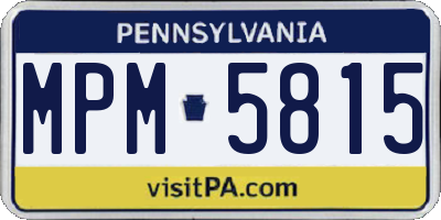 PA license plate MPM5815
