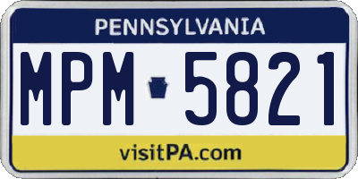 PA license plate MPM5821