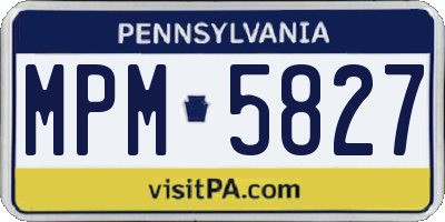 PA license plate MPM5827