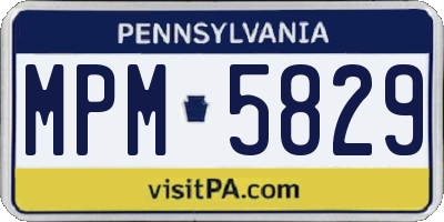 PA license plate MPM5829