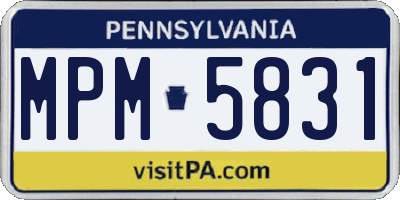 PA license plate MPM5831