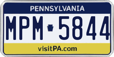 PA license plate MPM5844