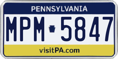 PA license plate MPM5847