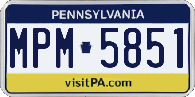 PA license plate MPM5851
