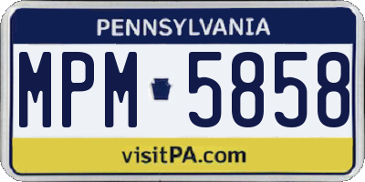 PA license plate MPM5858